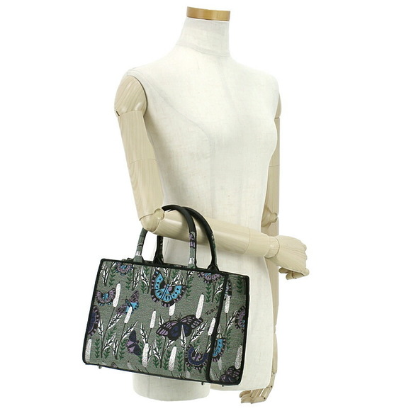 Furla Opportunity Jacquard Leather Tote Bag Beige - Picture 3 of 9